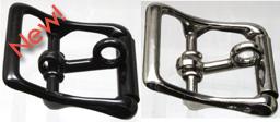 Lockable tongue center bar buckles in black and nickel